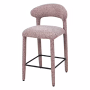 Nova Nook IROKI upholstered stool beige and burgundy melange