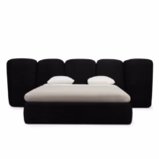 Nova Nook FANCY upholstered bed 160x200 cm black